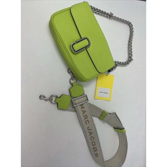 Marc Jacobs The J Green Glow Smooth Leather Shoulder Crossbody Handbag Purse - Picture 6 of 13